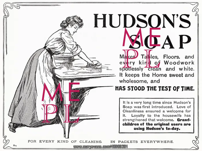 : Advert for Hudson's Soap 1909 : Advert for Hudson's Soap 1909