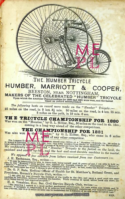 : Advertisement, The Humber Tricycle : Advertisement, The Humber Tricycle