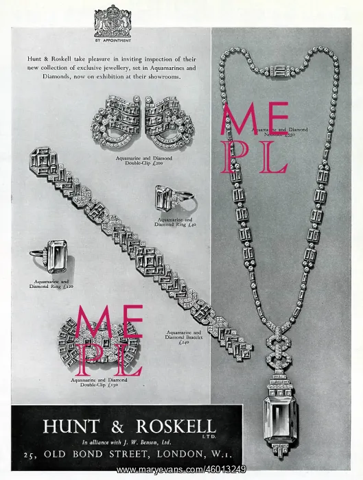 : Advert for Hunt & Roskell jewellery 1937 : Advert for Hunt & Roskell jewellery 1937