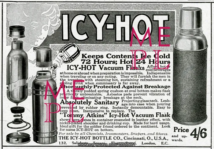 : Advert for Icy-Hot vacuum flasks 1916 : Advert for Icy-Hot vacuum flasks 1916