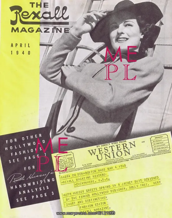 : Advert illustrating a suit designed by Dolly Tree : Advert illustrating a suit designed by Dolly Tree