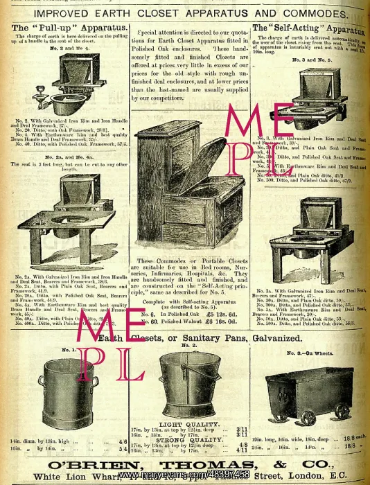 : Advertisement, Improved Earth Closets and Commodes : Advertisement, Improved Earth Closets and Commodes