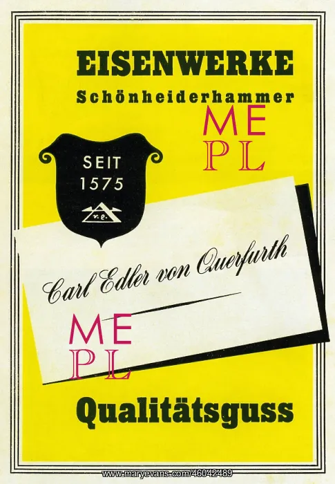 : advertising, industry, Schoenheiderhammer Iron : advertising, industry, Schoenheiderhammer Iron