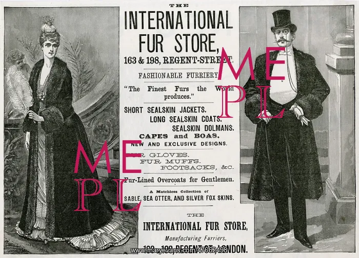 : Advert for International Fur Store 1889 : Advert for International Fur Store 1889