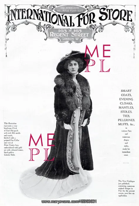: Advert for International Fur Store 1908 : Advert for International Fur Store 1908
