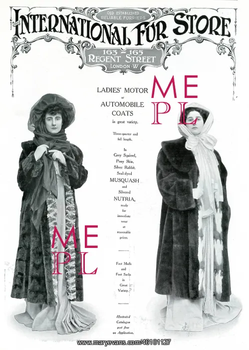 : Advert for International Fur Store 1908 : Advert for International Fur Store 1908