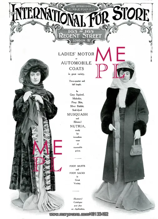 : Advert for International Fur Store 1908 : Advert for International Fur Store 1908