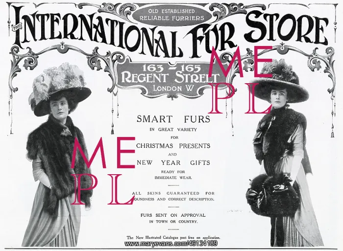 : Advert for International Fur Store 1909 : Advert for International Fur Store 1909