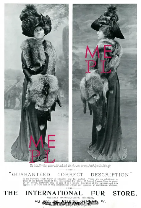 : Advert for International Fur Store 1909 : Advert for International Fur Store 1909