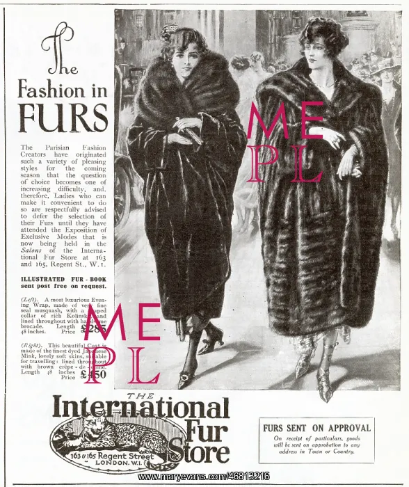 : Advert for International Fur Store 1920 : Advert for International Fur Store 1920