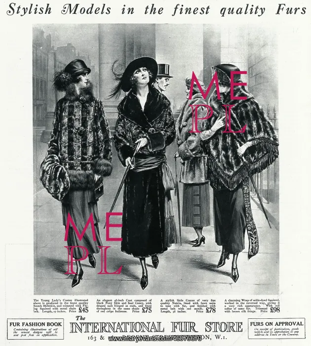 : Advert for International Fur Store 1922 : Advert for International Fur Store 1922