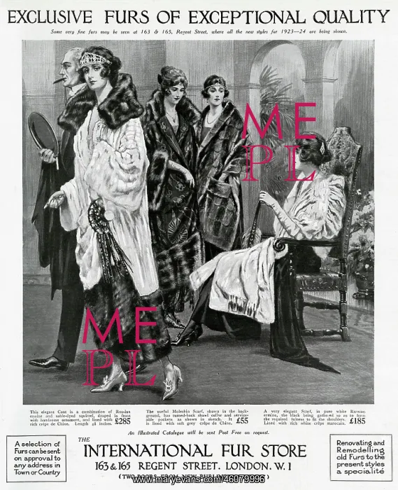 : Advert for International Fur Store 1923 : Advert for International Fur Store 1923