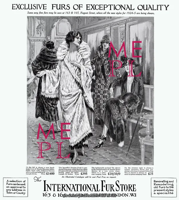  : Advert for International Fur Store 1924