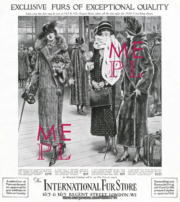 : Advert for International Fur Store 1924 : Advert for International Fur Store 1924