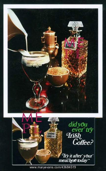 : Advertisement for Irish Coffee : Advertisement for Irish Coffee