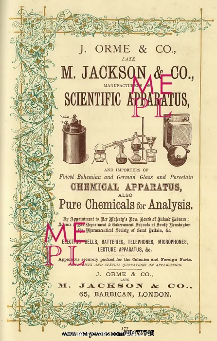 : Advert, J Orme & Co, scientific apparatus : Advert, J Orme & Co, scientific apparatus