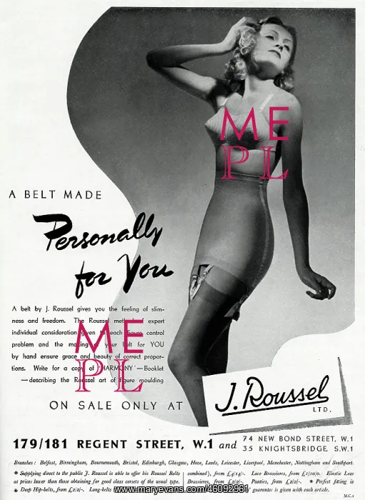 : Advert for J. Roussel lingerie 1939 : Advert for J. Roussel lingerie 1939