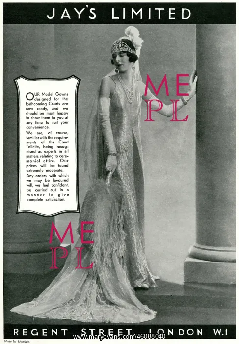 : Advert for Jay's courts gowns 1933 : Advert for Jay's courts gowns 1933