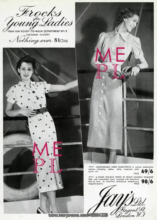 : Advert for Jay's frocks 1937 : Advert for Jay's frocks 1937