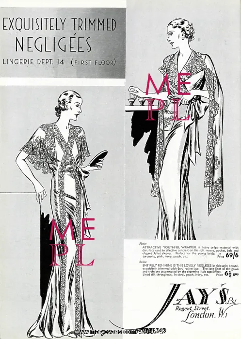 : Advert for Jay's - negligees 1936 : Advert for Jay's - negligees 1936