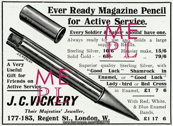 : Advert for J.C. Vickery pencil 1916