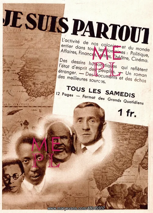 : Advertisement for Je Suis Partout, weekly magazine : Advertisement for Je Suis Partout, weekly magazine