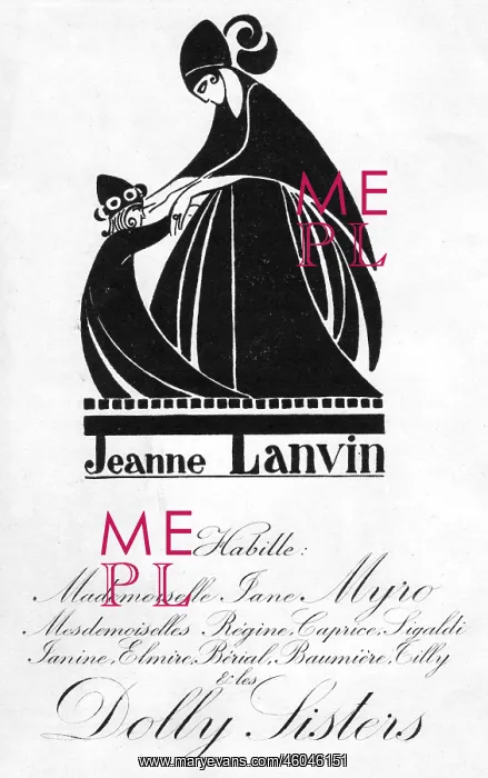 : Advert for Jeanne Lanvin and the Dolly Sisters : Advert for Jeanne Lanvin and the Dolly Sisters