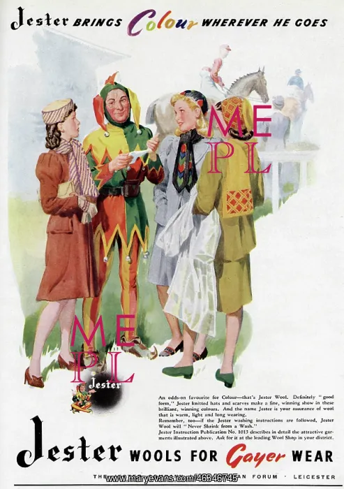 : Advert for Jester wool 1947 : Advert for Jester wool 1947