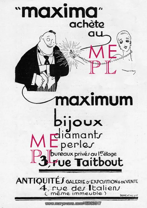  : Advert for jewellry, 1926, Paris