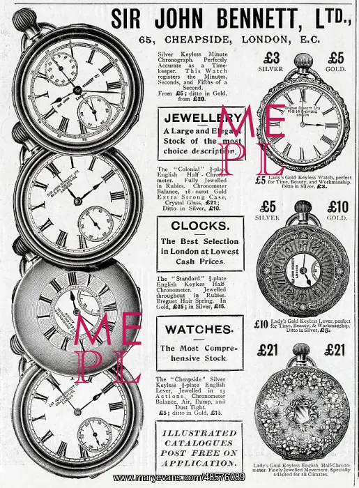 : Advert for John Bennett pocket watches 1902 : Advert for John Bennett pocket watches 1902