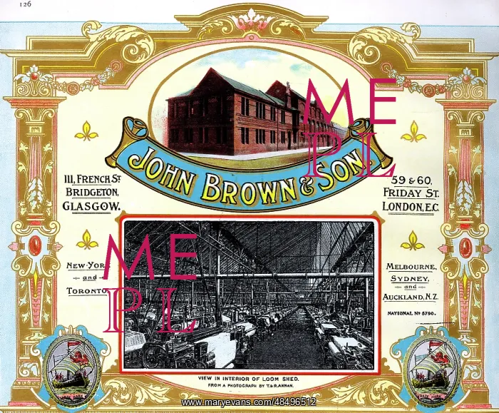 : Advert, John Brown & Son, Glasgow, Scotland : Advert, John Brown & Son, Glasgow, Scotland