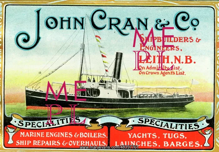 : Advert, John Cran & Co, Shipbuilders, Leith, Scotland : Advert, John Cran & Co, Shipbuilders, Leith, Scotland