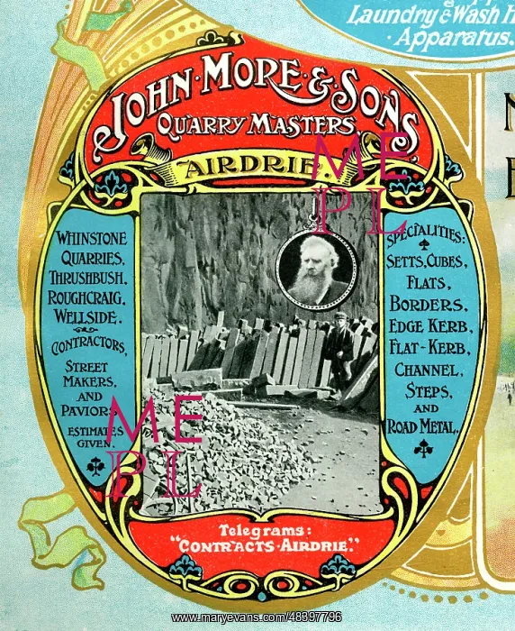 : Advert, John More & Sons, Quarry Masters, Airdrie : Advert, John More & Sons, Quarry Masters, Airdrie