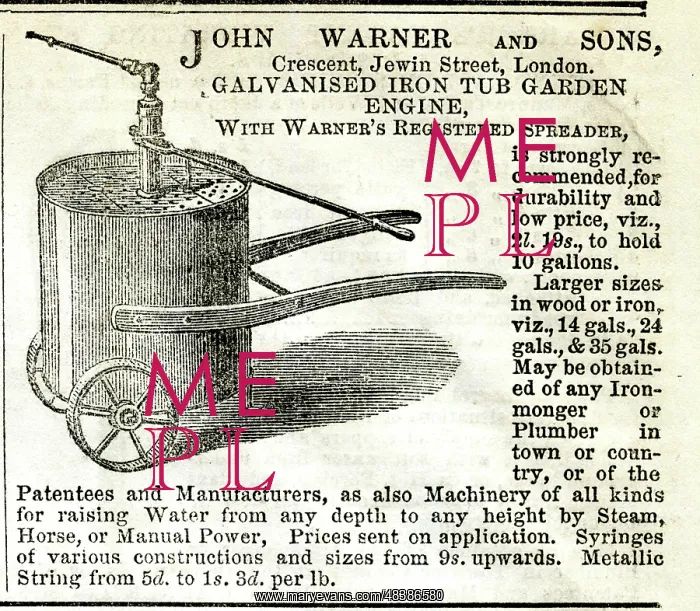 : Advert, John Warner and Sons, London : Advert, John Warner and Sons, London