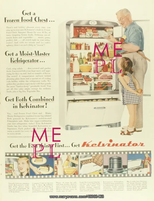 : Advertisement for Kelvinator refrigerator : Advertisement for Kelvinator refrigerator