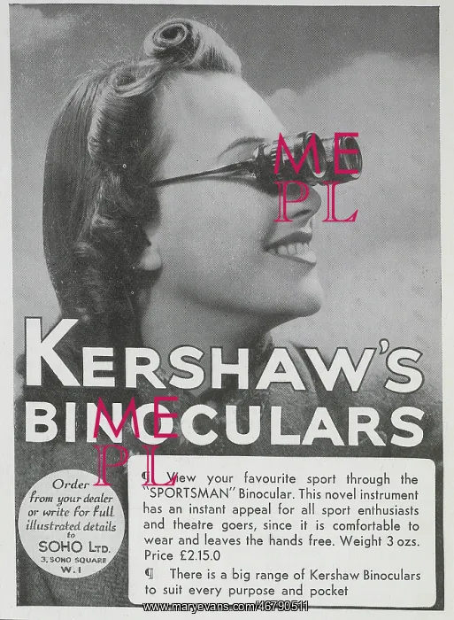 : Advert for Kershaw's Binoculars : Advert for Kershaw's Binoculars