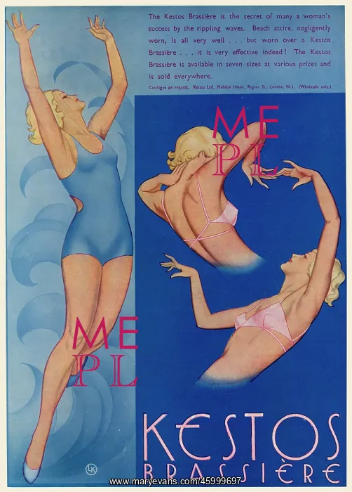 : Advert for Kestos brassiere 1934 : Advert for Kestos brassiere 1934
