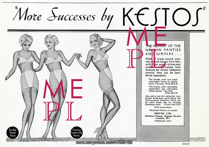 : Advert for Kestos lingerie 1936 : Advert for Kestos lingerie 1936