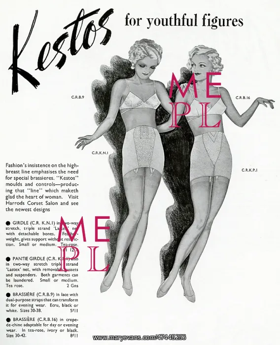 : Advert for Kestos lingerie 1938 : Advert for Kestos lingerie 1938