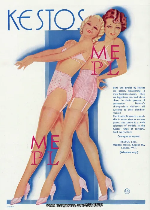 : Advert for Kestos underwear 1934 : Advert for Kestos underwear 1934
