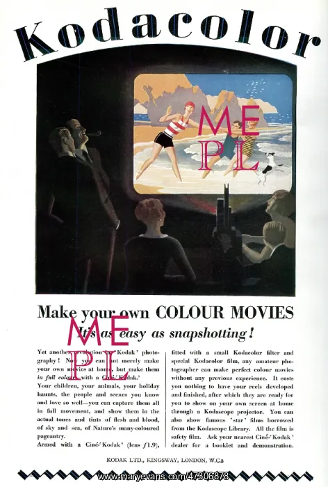 : Advert for Kodacolor 1929 : Advert for Kodacolor 1929