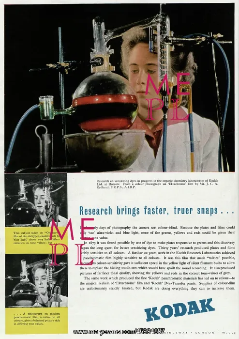 : Advert for Kodak - faster, truer snaps : Advert for Kodak - faster, truer snaps