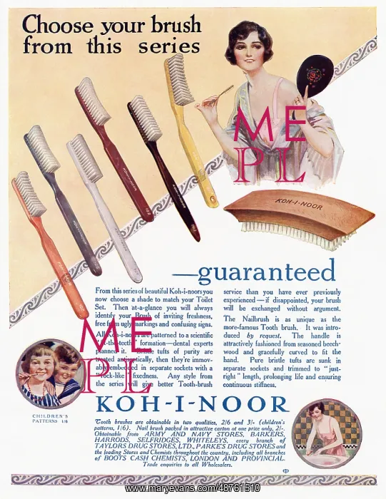 : Advert for Koh-I-Noor toothbrushes 1923 : Advert for Koh-I-Noor toothbrushes 1923