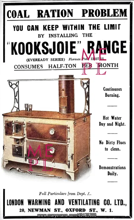 : Advert for Kooksjoie range cooker 1918 : Advert for Kooksjoie range cooker 1918