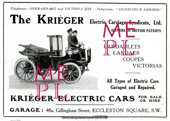 : Advert, The Krieger electric car : Advert, The Krieger electric car