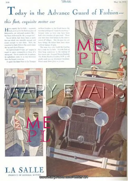 : An advertisement for La Salle automobiles : An advertisement for La Salle automobiles