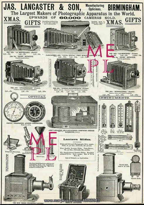 : Advert for Lancaster & Sons bellows cameras 1890 : Advert for Lancaster & Sons bellows cameras 1890