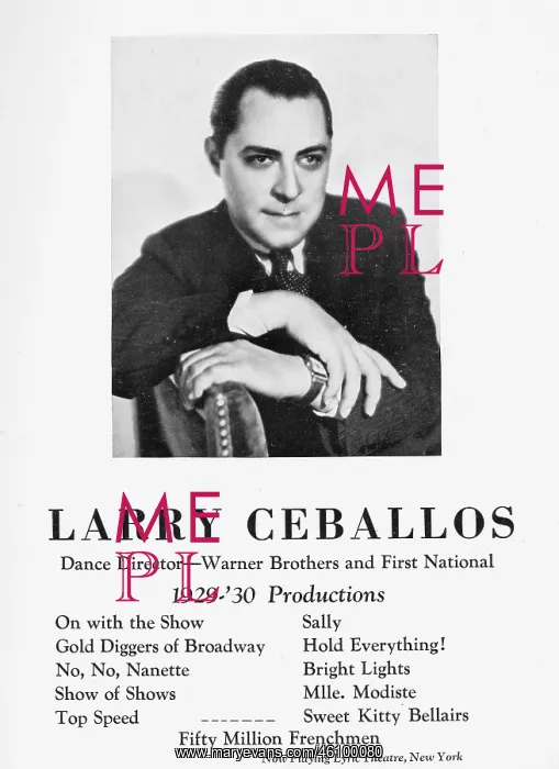 : Advert for Larry Ceballos, dance director at Warner : Advert for Larry Ceballos, dance director at Warner