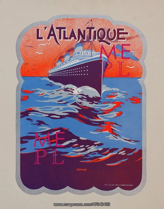 : Advertisement for L'Atlantique cruise liner : Advertisement for L'Atlantique cruise liner
