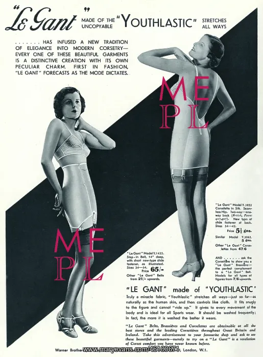 : Advert for Le Gant corsets 1935 : Advert for Le Gant corsets 1935